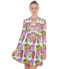 Bunch Of Flowers Long Sleeve Panel Dress by Sparkle