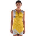 Hexagons Yellow Honeycomb Hive Bee Hive Pattern Wrap Front Bodycon Dress View1