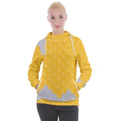 Hexagons Yellow Honeycomb Hive Bee Hive Pattern Women s Hooded Pullover by artworkshop
