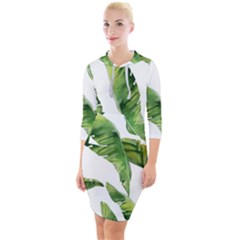 Sheets Tropical Plant Palm Summer Exotic Quarter Sleeve Hood Bodycon Dress by artworkshop