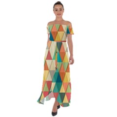 Geometric Off Shoulder Open Front Chiffon Dress by nate14shop