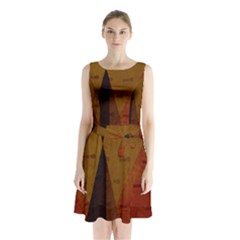 Abstract 004 Sleeveless Waist Tie Chiffon Dress by nate14shop