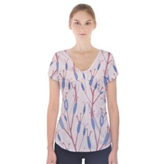 Abstract-006 Short Sleeve Front Detail Top by nate14shop