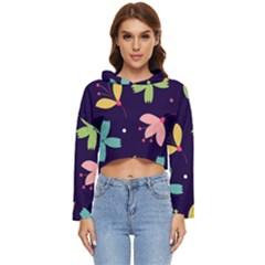 Colorful Floral Women s Lightweight Cropped Hoodie by hanggaravicky2