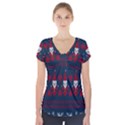 Christmas-seamless-knitted-pattern-background 003 Short Sleeve Front Detail Top View1
