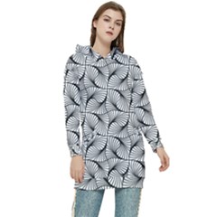 Abstract-gray Women s Long Oversized Pullover Hoodie by nateshop