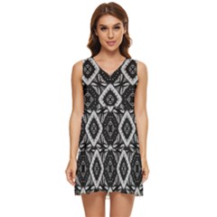 Digital Tiered Sleeveless Mini Dress by nateshop