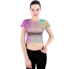 Palm-trees Crew Neck Crop Top by nateshop