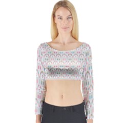 Seamless-pattern Long Sleeve Crop Top by nateshop