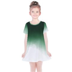 Watercolor-green White Kids  Simple Cotton Dress by nateshop