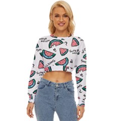 Illustration Watermelon Fruit Sweet Slicee Lightweight Long Sleeve Sweatshirt by Sudhe