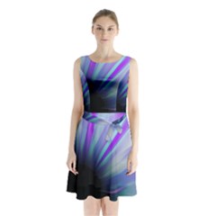 Mirror Fractal Sleeveless Waist Tie Chiffon Dress by Sparkle