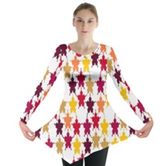 Abstract-flower Long Sleeve Tunic  by nateshop