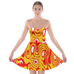 Red-yellow Strapless Bra Top Dress by nateshop