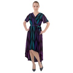 Background Front Wrap High Low Dress by nateshop