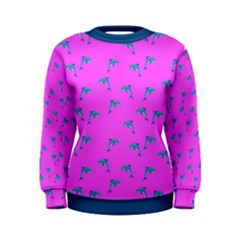 Pink And Blue, Cute Dolphins Pattern, Animals Theme Women s Sweatshirt by Casemiro