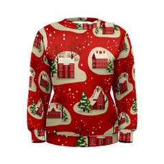 Christmas New Year Seamless Pattern Women s Sweatshirt by Jancukart