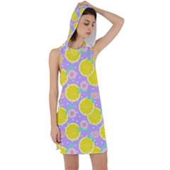 Purple Lemons  Racer Back Hoodie Dress by ConteMonfrey
