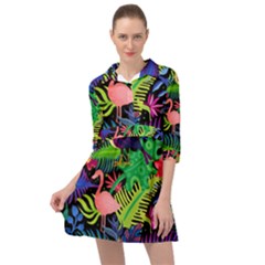 Tropical-exotic-colors-seamless-pattern Mini Skater Shirt Dress by Wegoenart