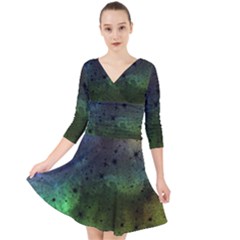 Tye Dye Vibing Quarter Sleeve Front Wrap Dress by ConteMonfrey
