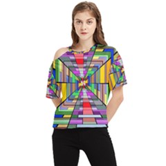 Art Background Abstract One Shoulder Cut Out Tee by artworkshop