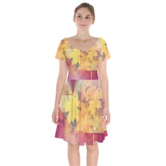 Colorful Nature Short Sleeve Bardot Dress by Sparkle