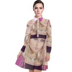 Beauty Long Sleeve Chiffon Shirt Dress by Sparkle
