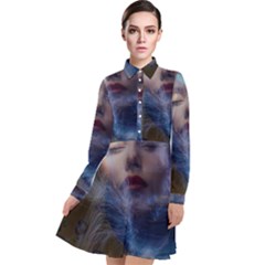 Mercurybeauy Long Sleeve Chiffon Shirt Dress by Sparkle