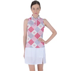 Cute-kawaii-patches-seamless-pattern Women s Sleeveless Polo Tee by Pakemis