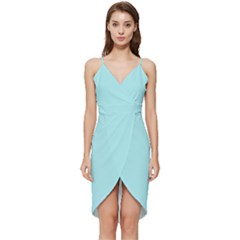 Color Pale Turquoise Wrap Frill Dress by Kultjers