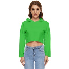 Color Lime Green Women s Lightweight Cropped Hoodie by Kultjers