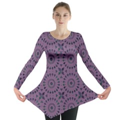 Kaleidoscope Scottish Violet Long Sleeve Tunic  by Mazipoodles