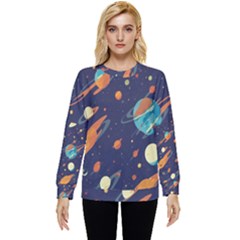 Space Galaxy Planet Universe Stars Night Fantasy Hidden Pocket Sweatshirt by Uceng