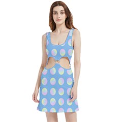 Abstract Stylish Design Pattern Blue Velour Cutout Dress by brightlightarts