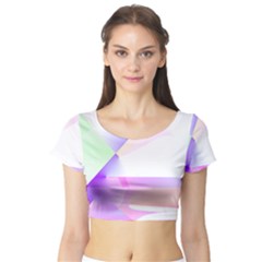 Abstract T- Shirt Purple Minimalistic Abstract Digital Art T- Shirt Short Sleeve Crop Top by maxcute