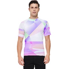 Abstract T- Shirt Purple Minimalistic Abstract Digital Art T- Shirt Men s Short Sleeve Rash Guard by maxcute