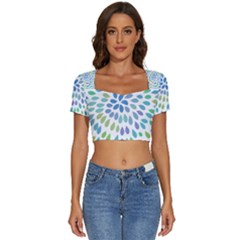 Abstract T- Shirt Rapoline T- Shirt Short Sleeve Square Neckline Crop Top  by maxcute