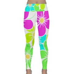 Colorful Flower T- Shirtcolorful Blooming Flower, Flowery, Floral Pattern T- Shirt Lightweight Velour Classic Yoga Leggings by maxcute