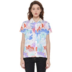 Flowers Illustration T- Shirt Sunshine Blossoms Short Sleeve Pocket Shirt by maxcute