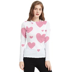 Pink Hearts Pattern T- Shirt Pink And Purple Heart Pattern T- Shirt Women s Long Sleeve Rash Guard by maxcute