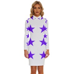 Star Pattern T- Shirt Star Pattern - Purple T- Shirt Long Sleeve Shirt Collar Bodycon Dress by maxcute