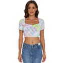 Violin T- Shirt Violin Music Silhouette Art Stained Glass Pattern T- Shirt Short Sleeve Square Neckline Crop Top  View1