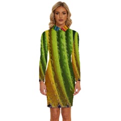  Colorful Illustrations Long Sleeve Shirt Collar Bodycon Dress by artworkshop