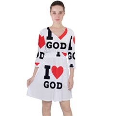 I Love God Quarter Sleeve Ruffle Waist Dress by ilovewhateva