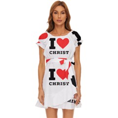 I Love Christ Puff Sleeve Frill Dress by ilovewhateva
