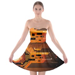 Technology Design Tech Computer Future Business Strapless Bra Top Dress by Ravend