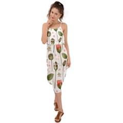 Poppies Red Poppies Red Flowers Waist Tie Cover Up Chiffon Dress by Ravend