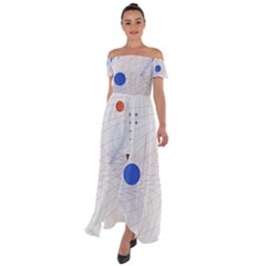Computer Network Technology Digital Science Fiction Off Shoulder Open Front Chiffon Dress by Ravend