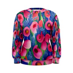 Celestial Watercolor Flowers Women s Sweatshirt by GardenOfOphir