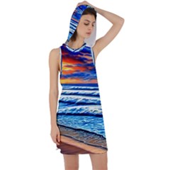 Sandy Beach Dreams Racer Back Hoodie Dress by GardenOfOphir